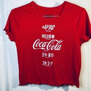 Coca-Cola Cropped T-Shirt, Size XL (Jr.), Red